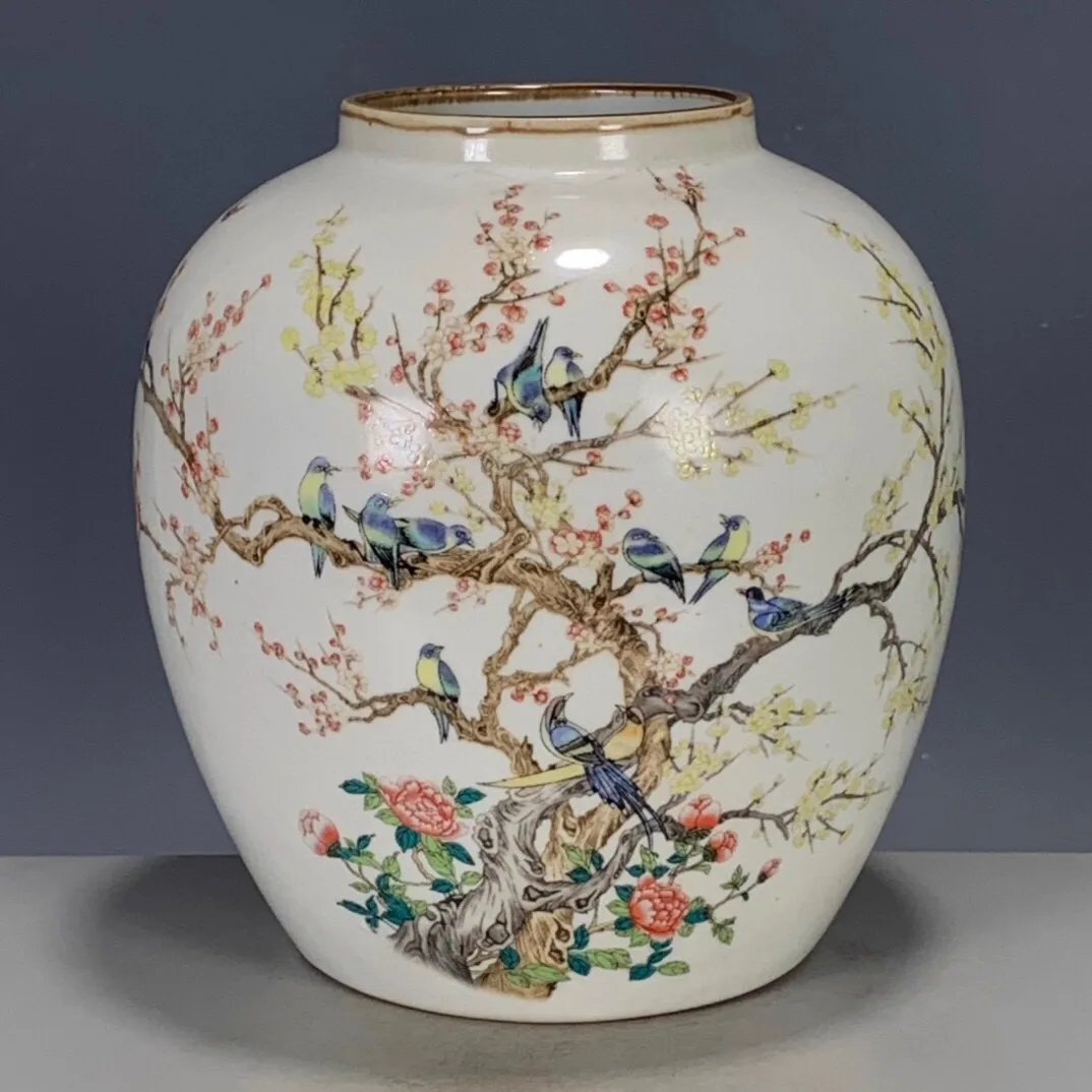 Jingdezhen Ceramic Vase, Chinese Home Decor, Living Room Flower Arrangement, TV Cabinet, Foyer Decoration