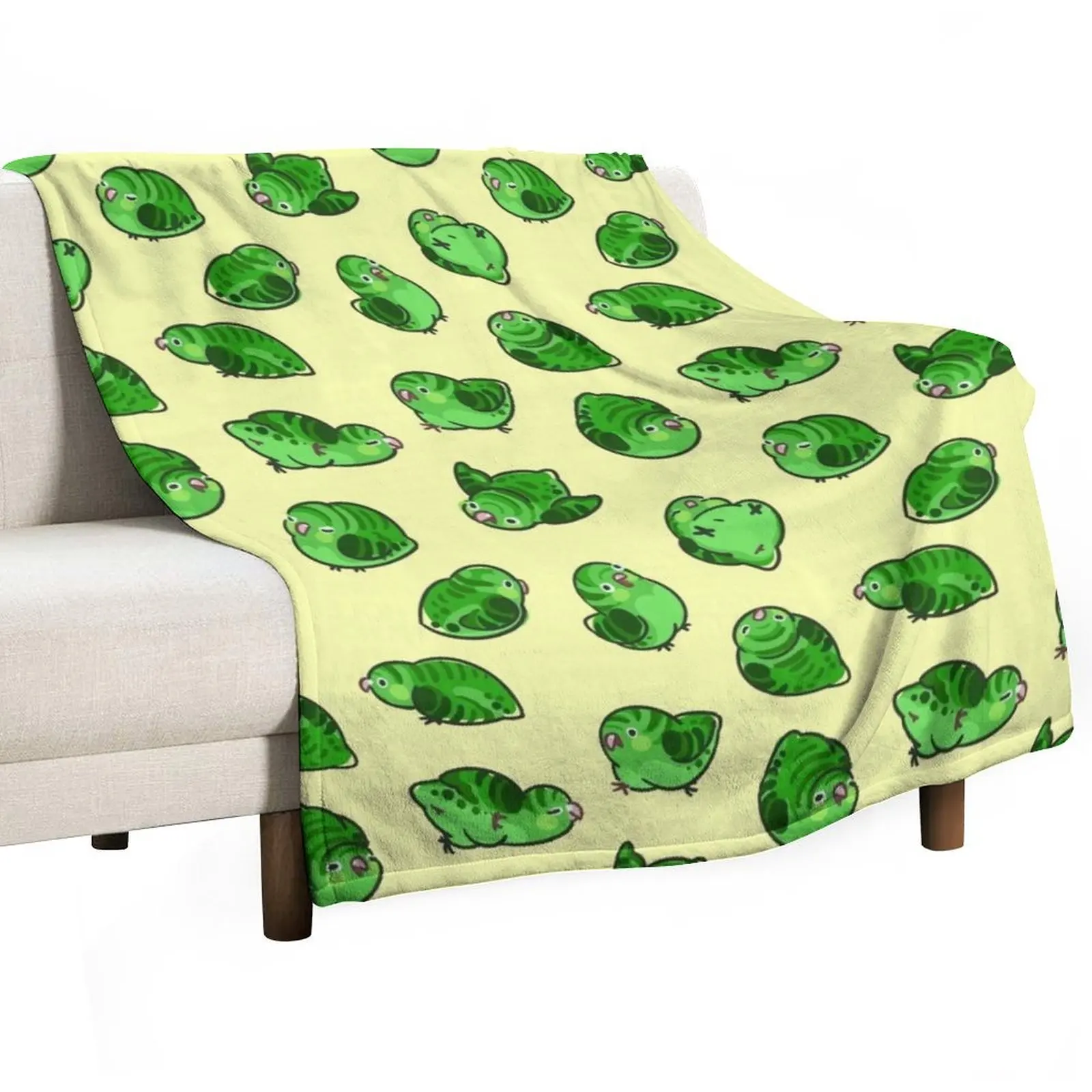 

Linnie Doots - Green on Yellow Throw Blanket Fashion Sofas for babies Quilt Furry Blankets