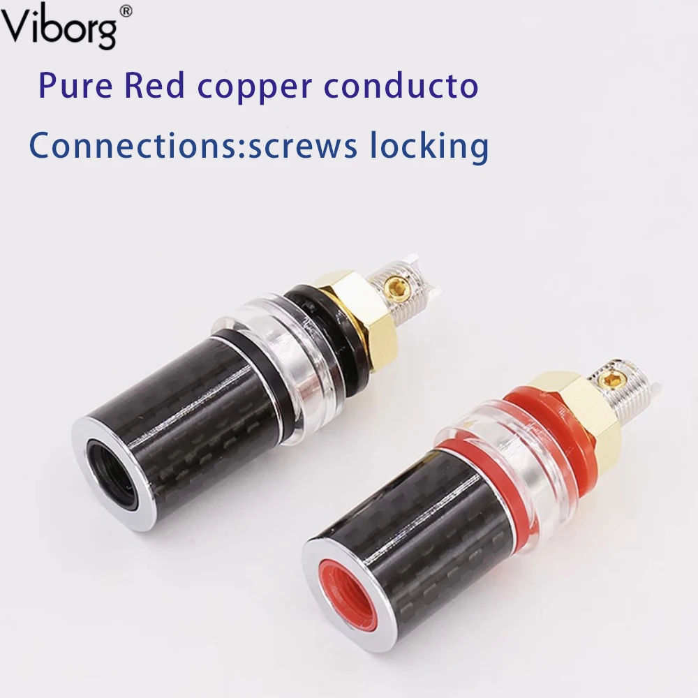 

Viborg Pure Copper Rhodium Plated Binding Post Carbon Fiber HIFI Speaker Terminal