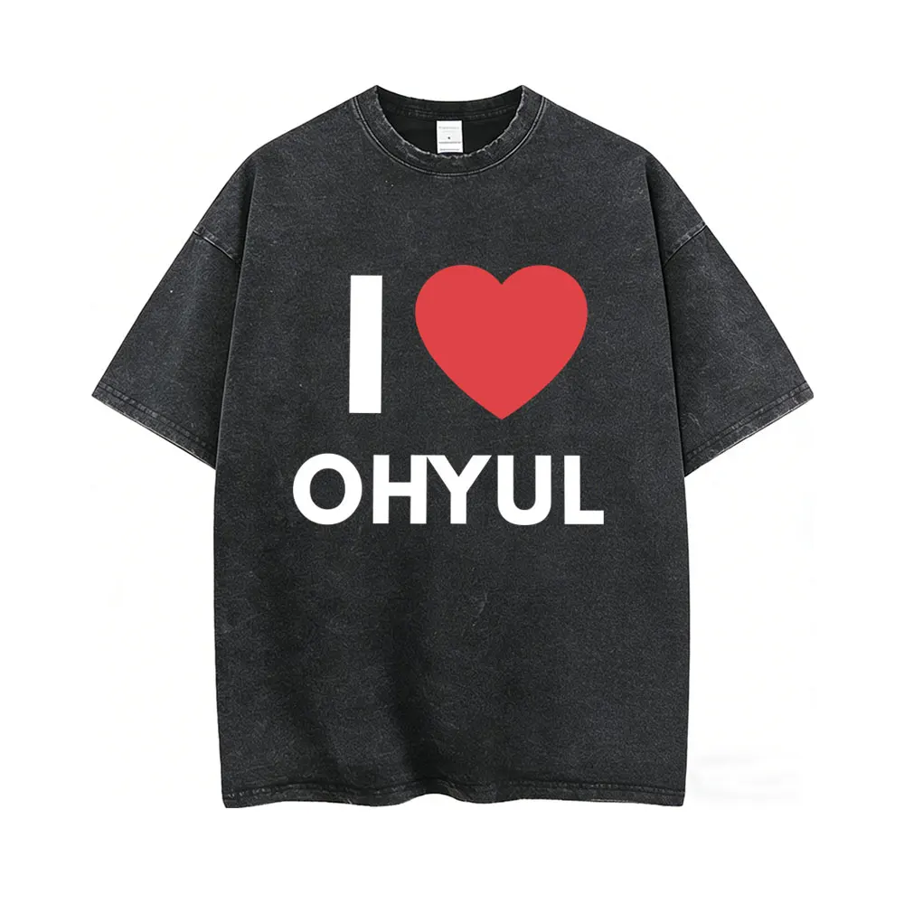 

I Love Lngshot T Shirt Washed Vintage Men Women Kpop Fashion Trend T-shirt Men's Casual Cotton O-collar Short Sleeve T-shirts