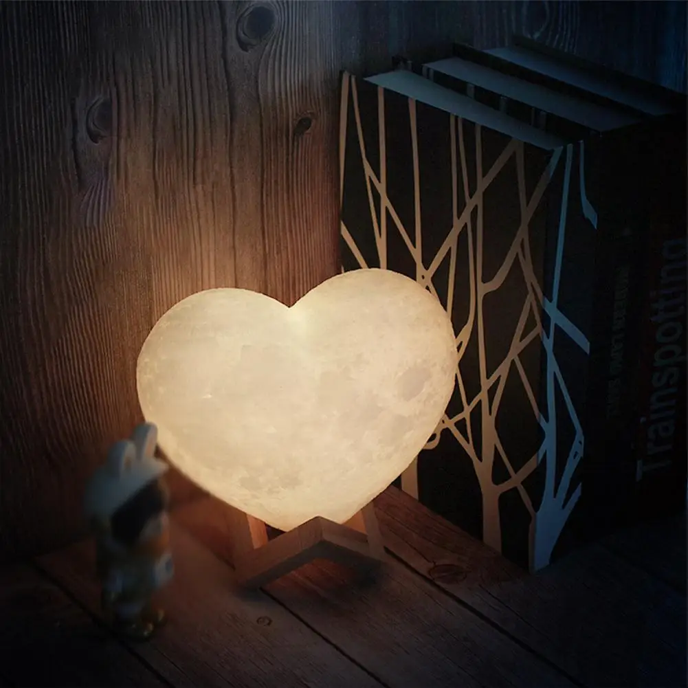 

Ночник в форме сердца, виниловая лампа с сенсорным управлением, 16 цветов, меняющий цвет светодиодный светильник, с пультом ДУ, креативный декор для дома и спальни, подарок