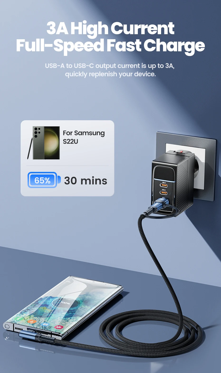 Toocki 2-in-1 Winkel-USB-C-Kabel, 2m PD 60W USB-C zu USB-C 3A Schnellladekabel für iPhone Samsung Xiaomi Huawei Datenkabel – Detail 5