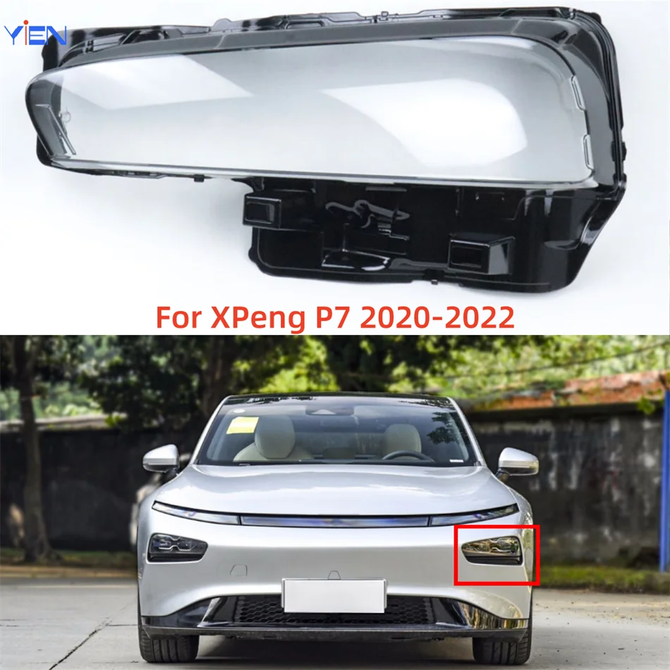 

For Xpeng P7 2020 2021 2022 Transparent Lampshade Front Headlight Shell Headlamp Cover Lens Plexiglass Auto Replacement Parts