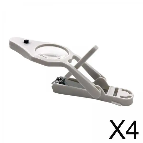 

LED Light Thick Nail Clippers Magnifying Glass Wide Jaw Toenail Cutter Professional Nail Tool Kit for Foot and Hand Care