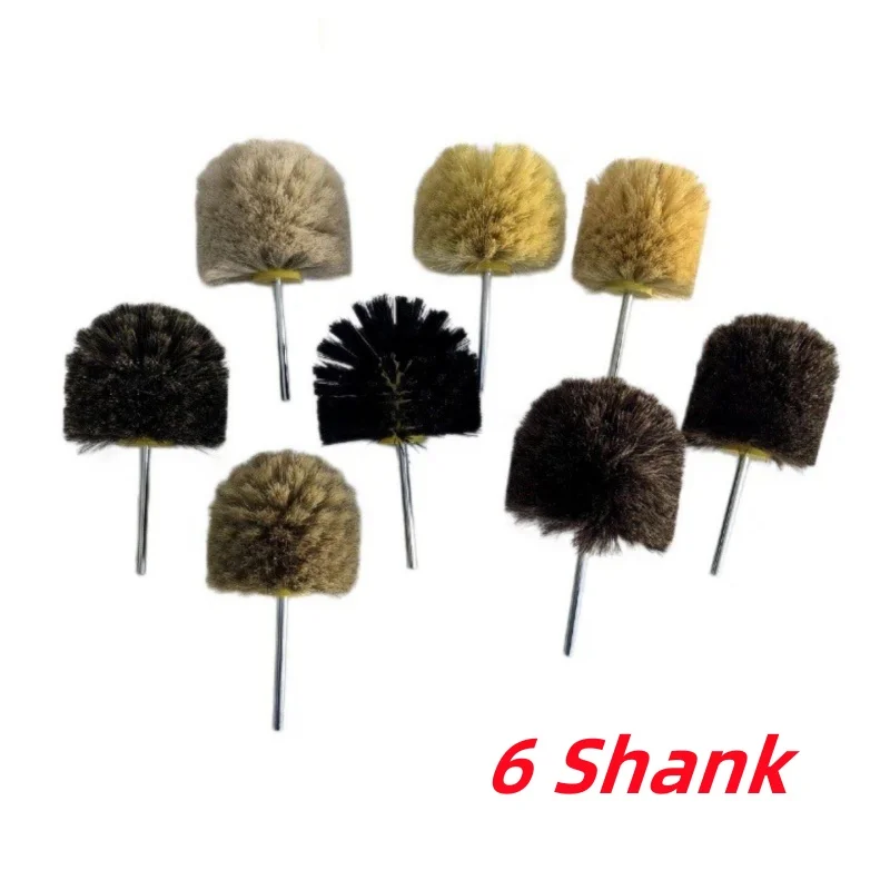 6mm Shank Half-Ellipse Bristle Brush Grinding Wheel Sisal Buffing Wheel 100mm For Jade Jewelry Walnut Polishing Processing