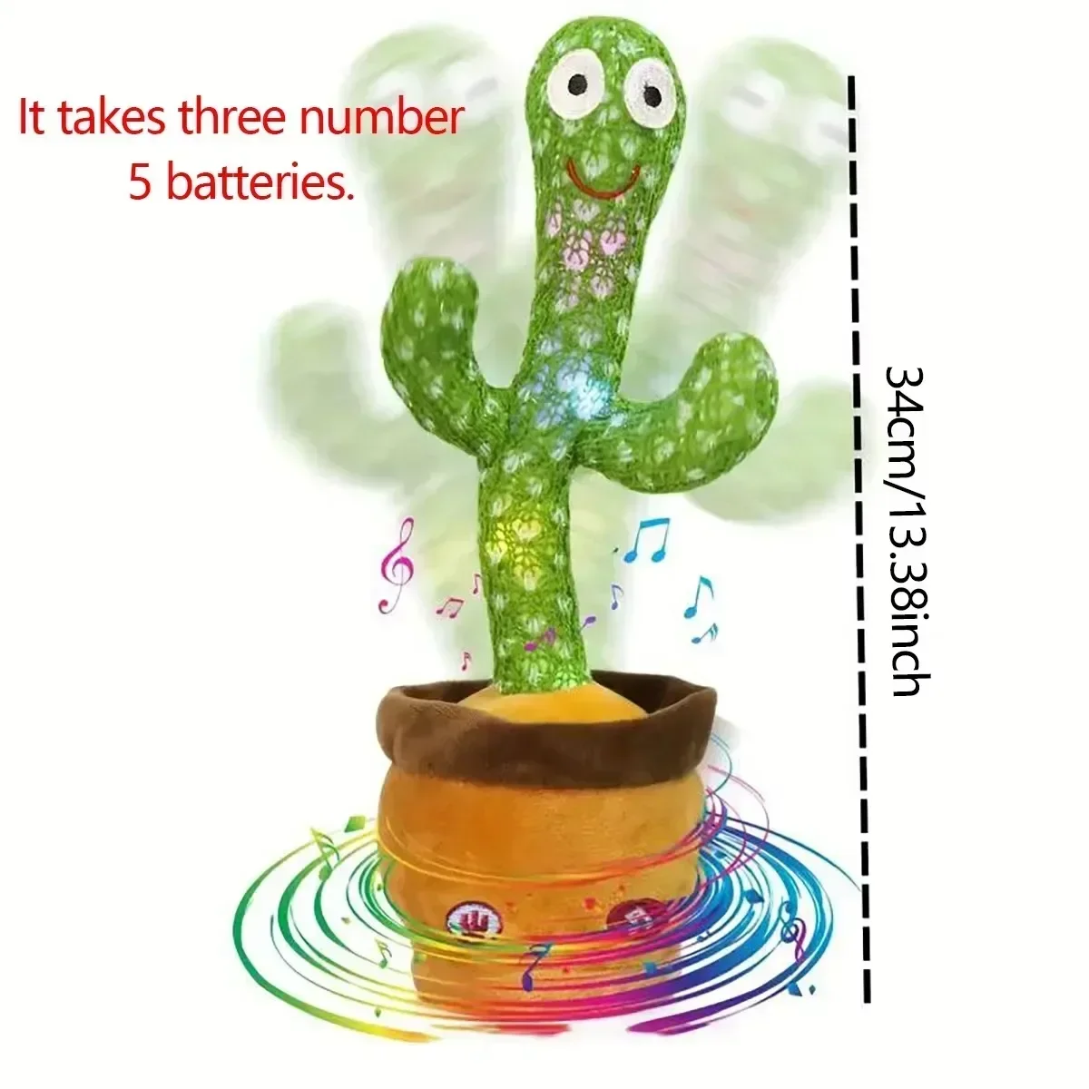 1pc-Giocattolo di cactus da ballo, ripetere parlanti, altoparlante di canzone Wriggle Dancing Sing Talk, peluche ripiene, interazione e decorazione