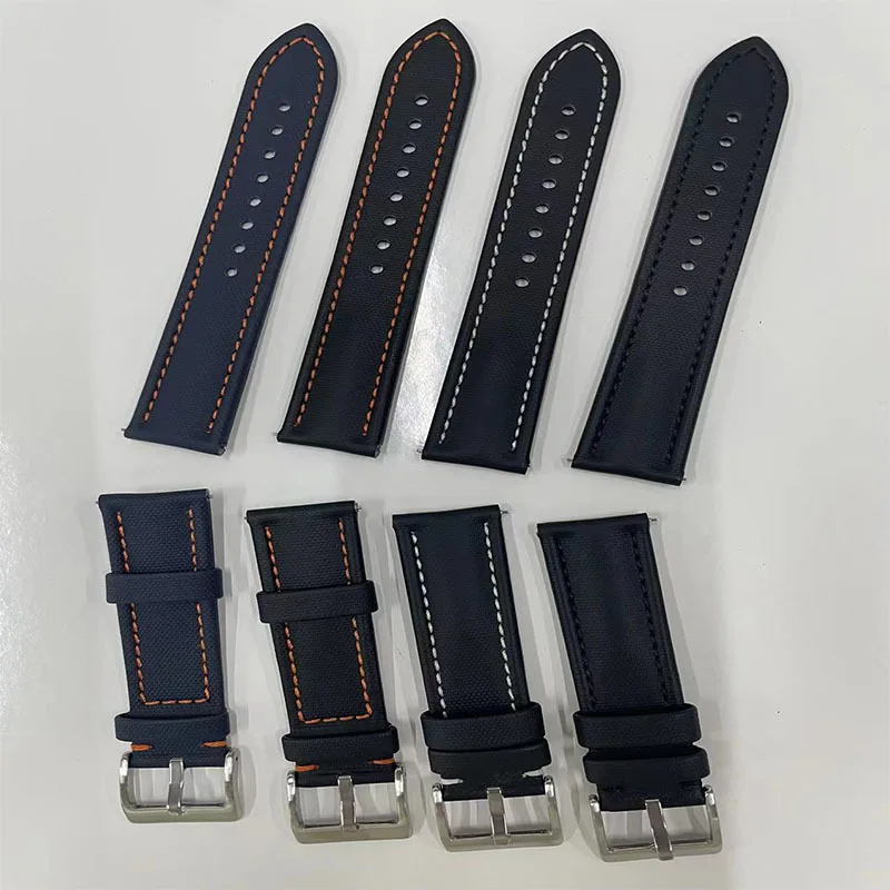 For Blancpain 50 Watch Strap Carbon Fiber Nylon Cloth Pattern Leather Waterproof Watchbands moonswatch Accessories 20mm 22m