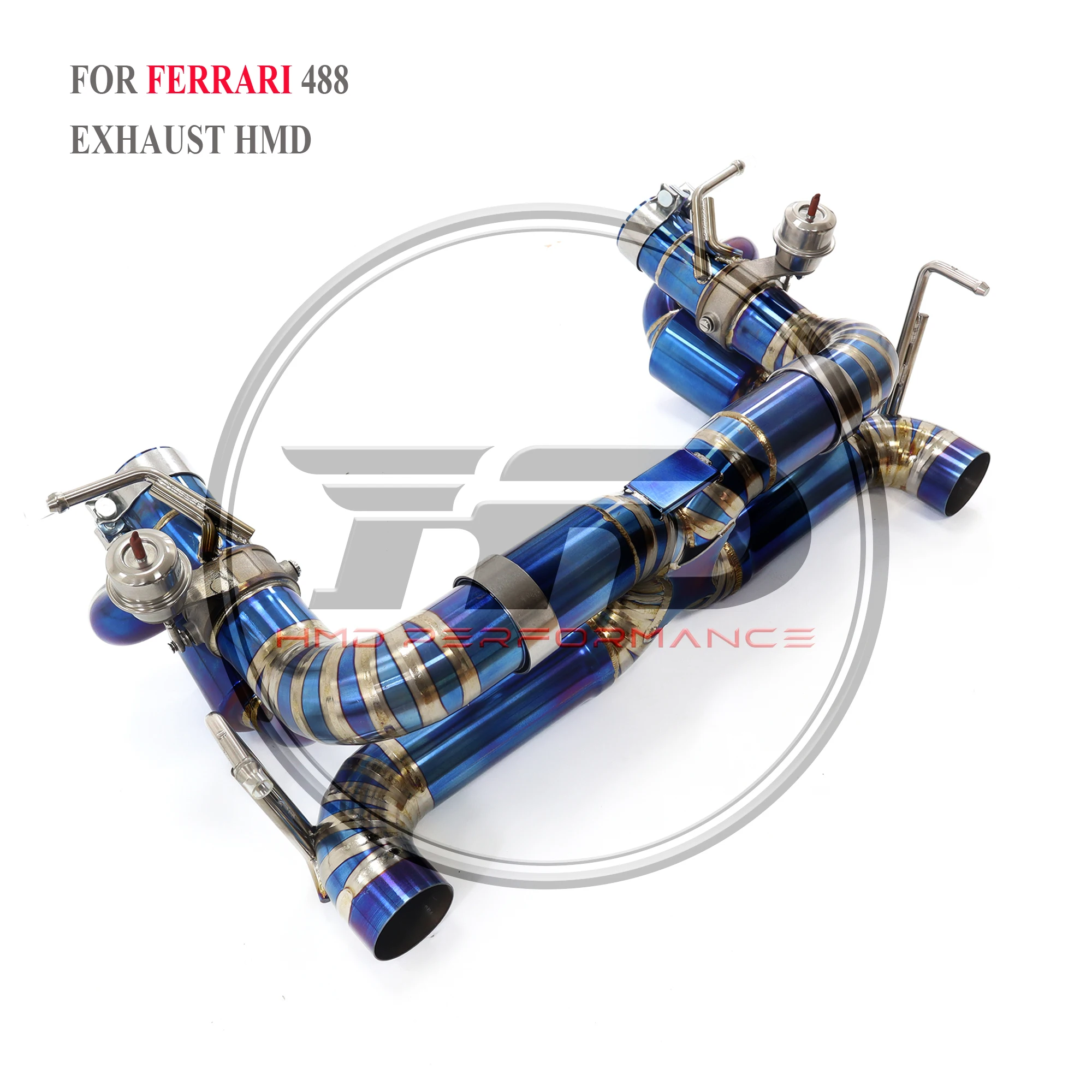 HMD Titanium Exhaust System Performance Catback for Ferrari 488 GTB Pista Spider 3.9T Muffler With Valve