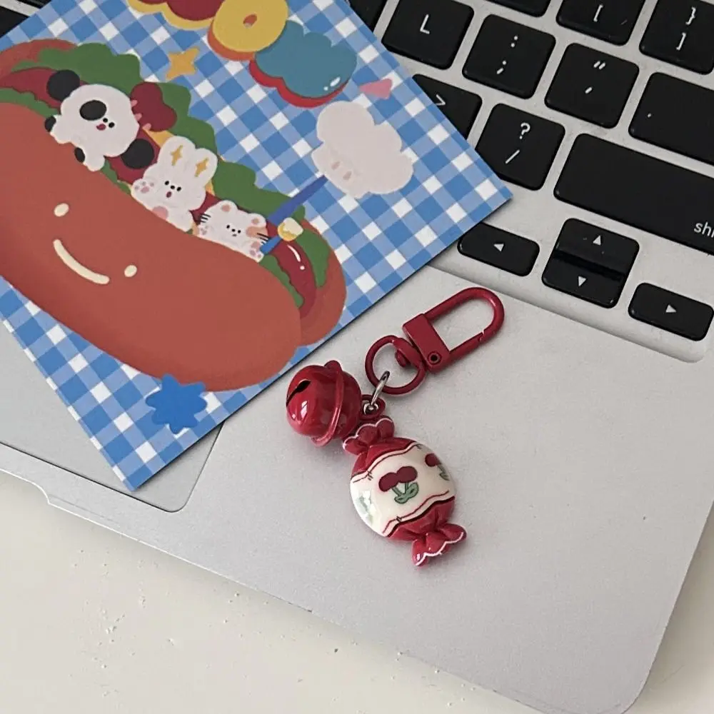 Cute Cartoon Little Bear Keychain Bell Pendant Headphone Pendant Cartoon Key Chains Hanging Chain Backpack Charms Bag Pendant