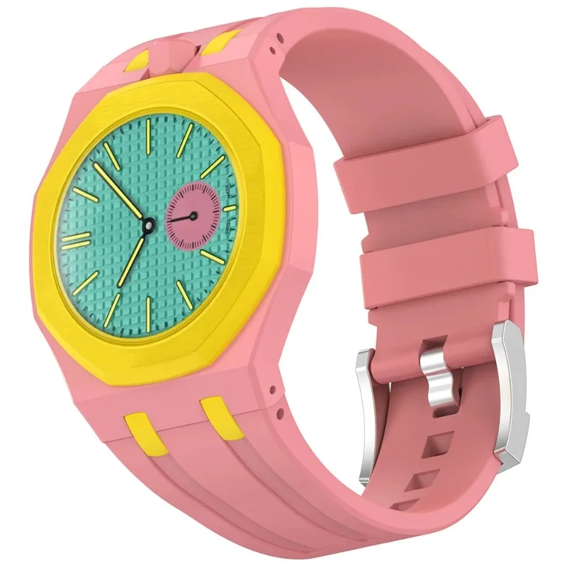 2 In 1 Silicone Strap+PC Case For Swatch X AP Royal Pop Pocket Watch Modification The Integrated Bracelet  For Royal POP Correa