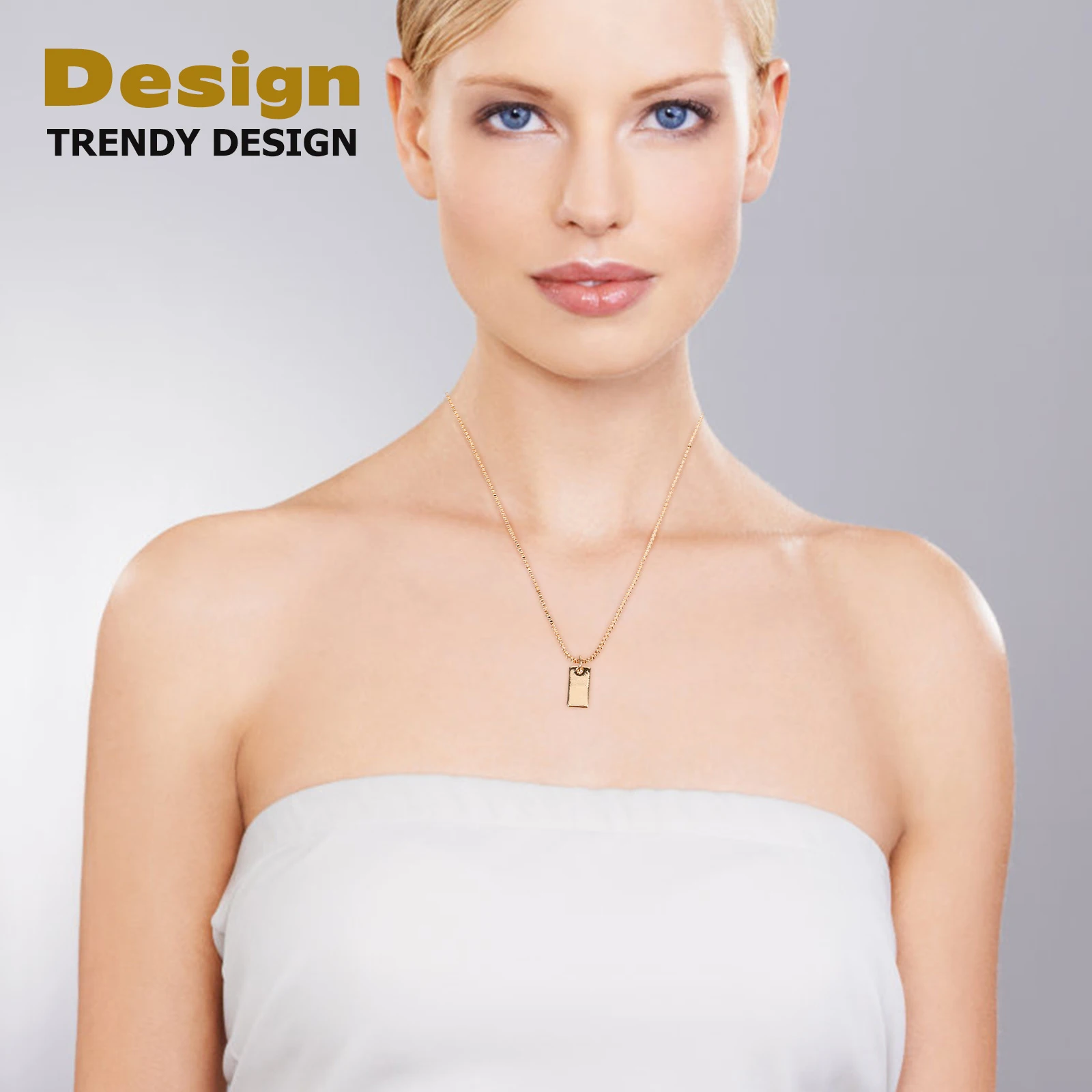 

Zinc Alloy Letter Tag Dainty Pendant Necklace For Women Men Elegant Simple Stylish Collarbone Chain Cool Necklace Jewelry
