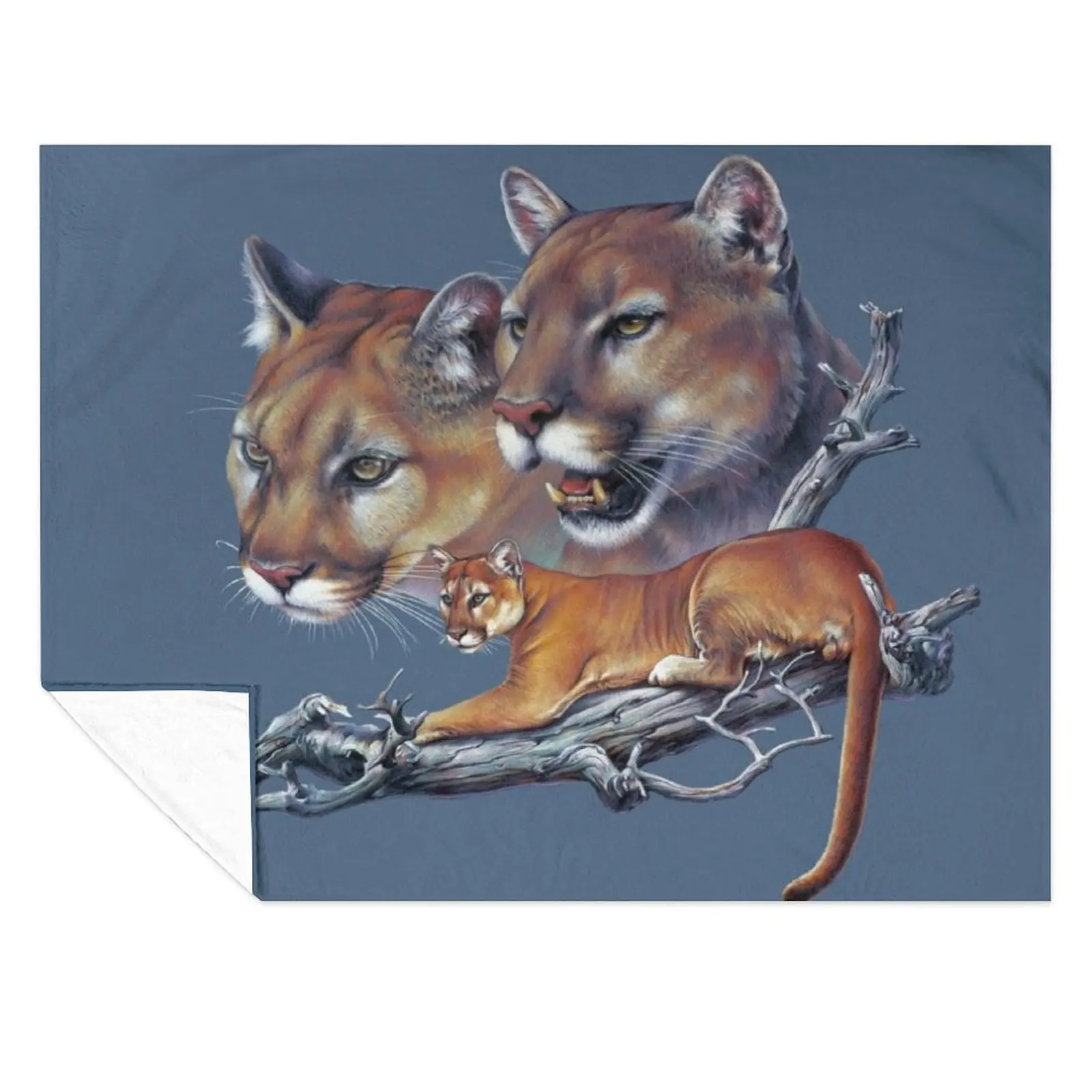 

Mountain Lions Throw Blanket Hairys Bed Fashionable Plaid on the sofa Blankets