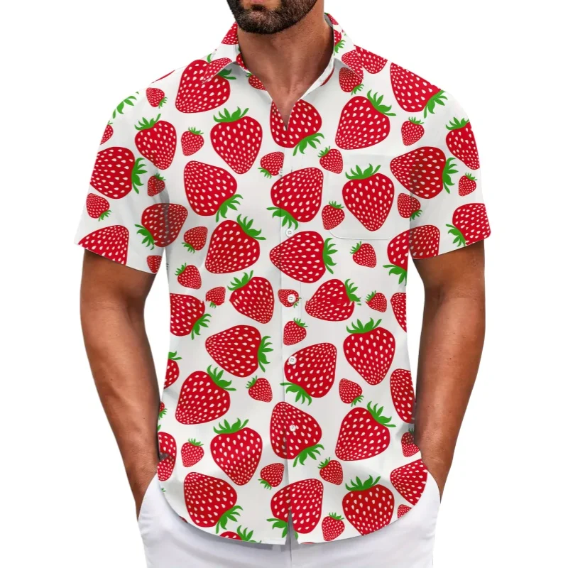 

Summer Beach Shirt Man Seaside Hawaiian Floral Blouse Plus Size Fashion Loose Casual Vacation Quick-drying Short-sleeved Shirt