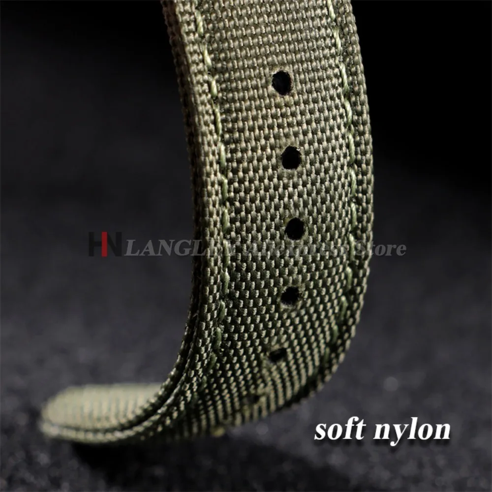 Correas de reloj de tela de vela de 20mm y 22mm para Omega Blancpain para relojes Seiko Diver, correas de reloj de nailon verde militar de liberación rápida para hombre