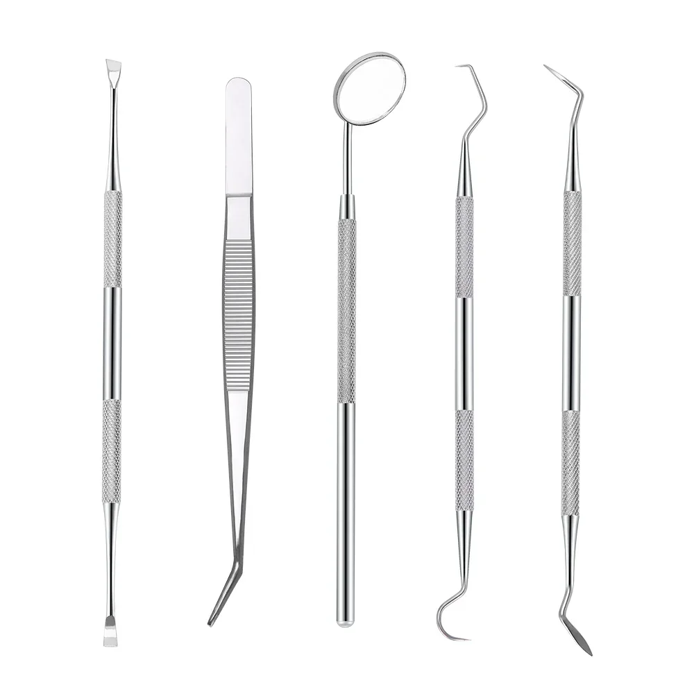 

AG Stainless Steel Dental Mouth Mirror Steel Tweezers Elbow Probe Dentist Instrument Teeth Cleaning Whitening Dentistry