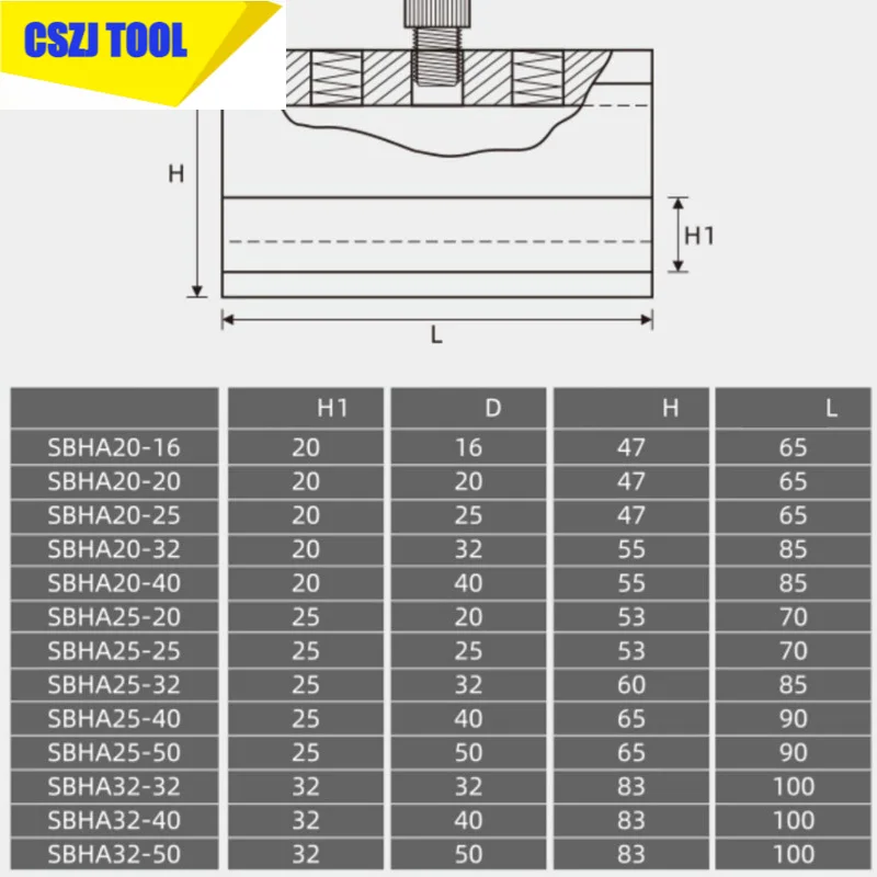 CSZJ-portaherramientas de diámetro interior para torno CNC, soporte de manga de guía de agujero interior, SBHA16-20/SBHA20-25/SBHA25-50, 2525-2D