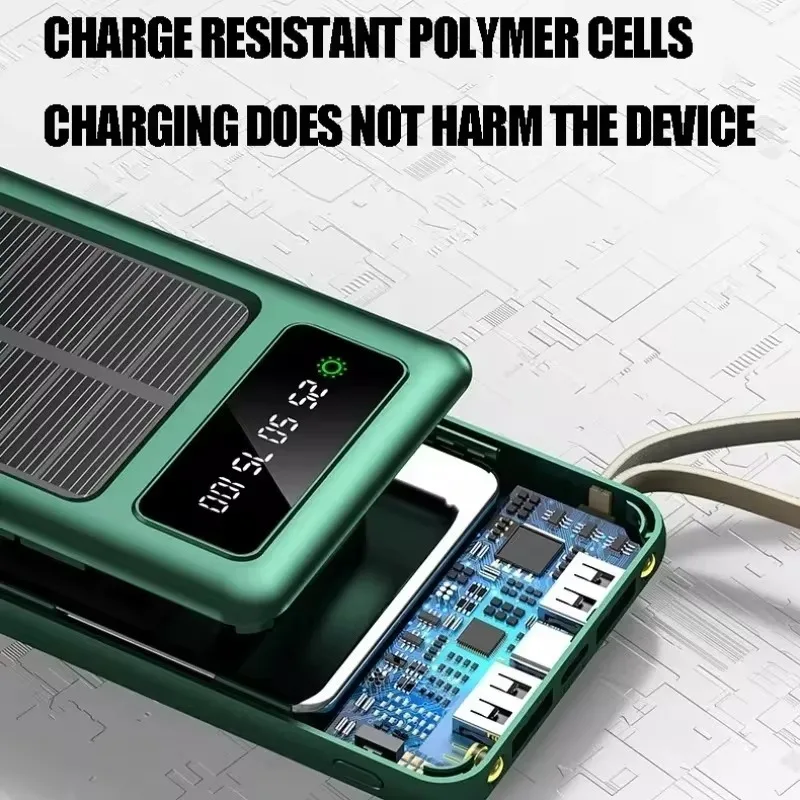 Portable Solar Power Bank Mobile Power Supply 50000mAh Suitable for Portable Large Capacity Power Supply of Mobile Phones