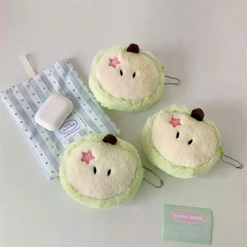 Cartoon Cute Apple Plush Coin Purse Keychain Pendant Portable Storage Bag Backpack Charm Sweet Bag Hanging Ornaments Girly Gifts