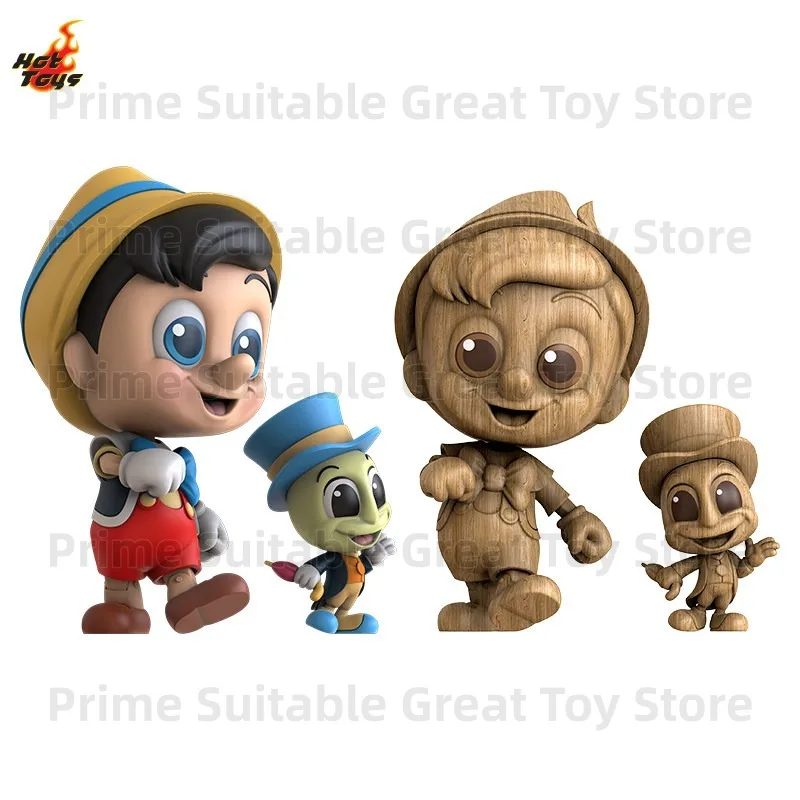 【In Stock】Original HotToys Pinocchio and Cricket Jiminy Wooden Texture Board COSBABY Mini Collectible Figures Gift&Collection