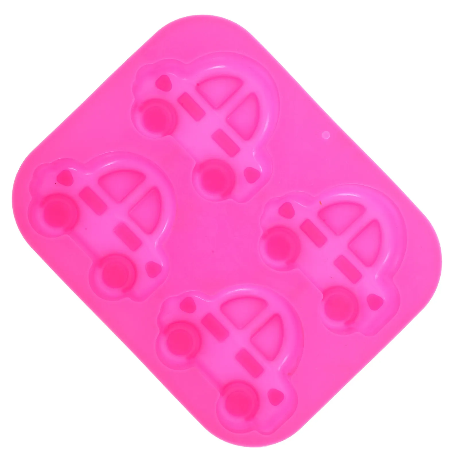 Educational Cartoon Car Silicone Mold Rose Red Safe Non-Toxic 3D Cute Car Shape Baking Chocolate Cake Soap Jelly