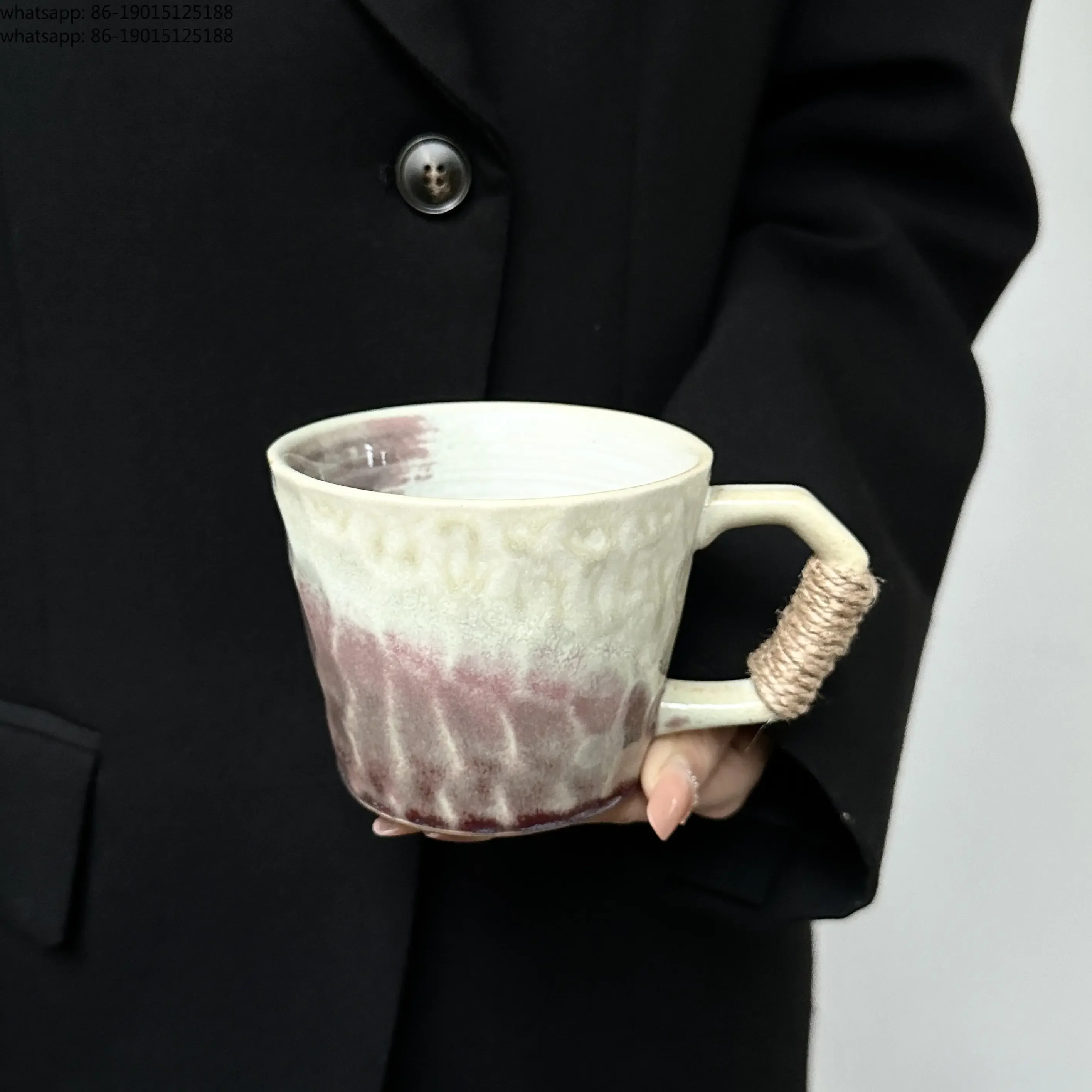 

Kiln change mug ceramic household water cup design sense retro cup creative gift box