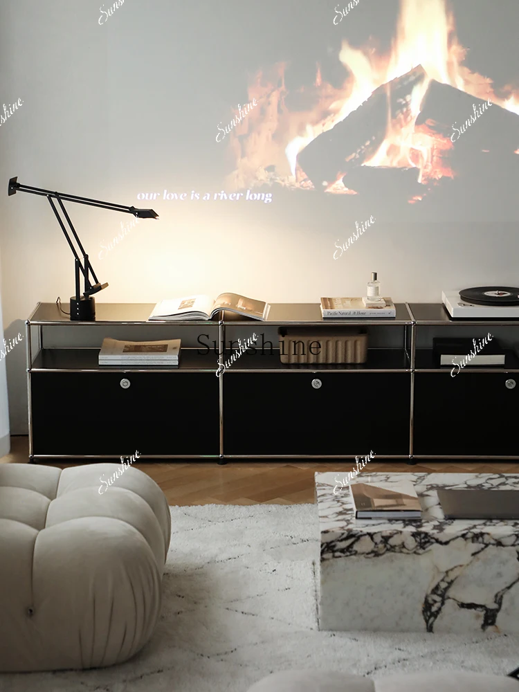 

Modern simple living room stainless steel medieval storage locker FT