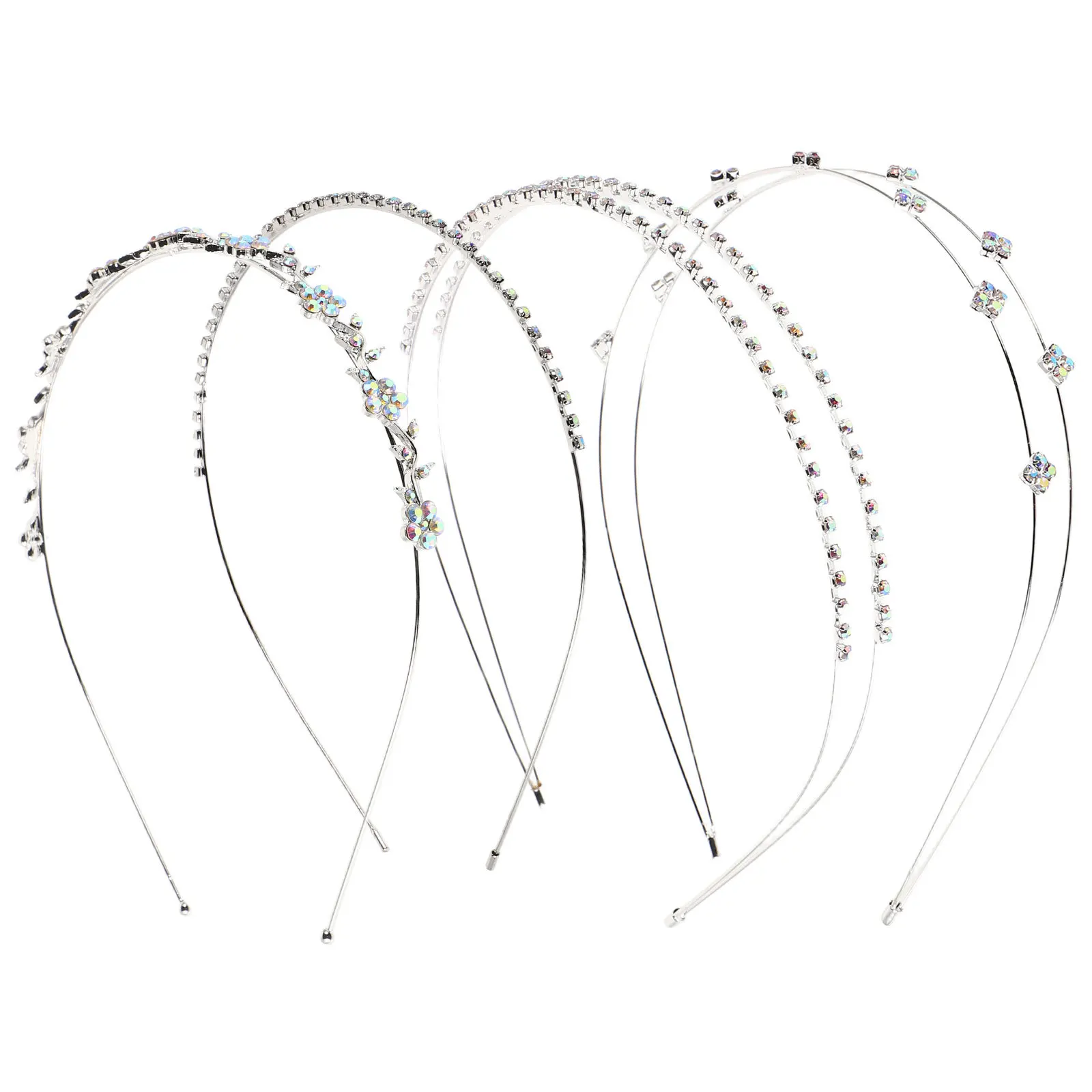 

4 шт. свадебные повязки на голову со стразами, элегантные свадебные аксессуары для волос, легкая декоративная повязка на голову для вечеринки невесты