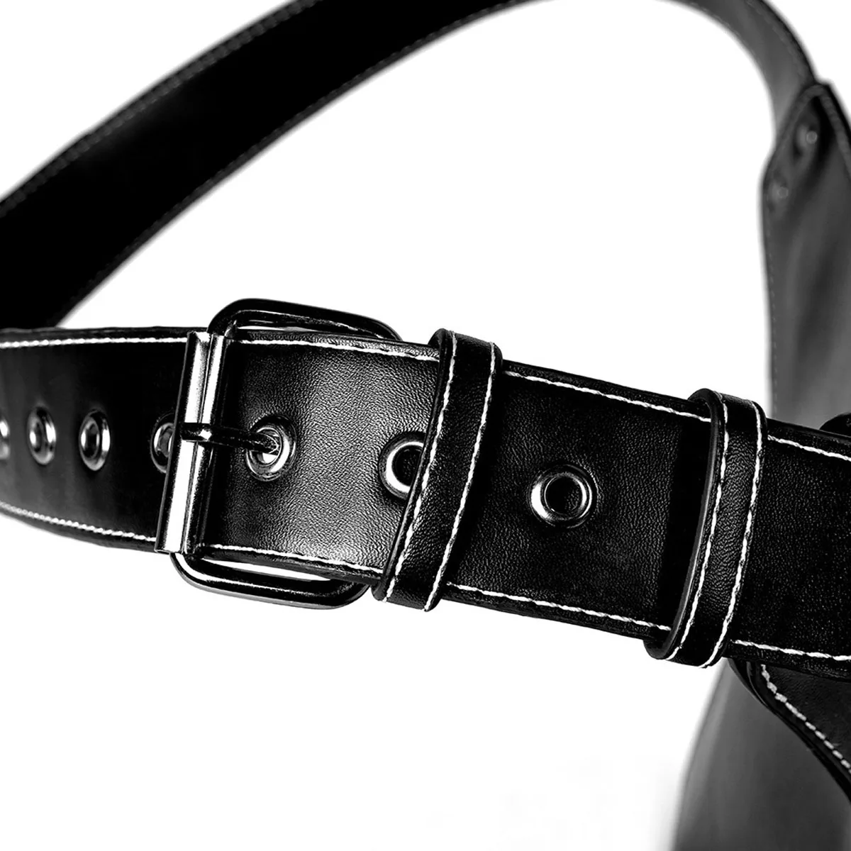 Men Punk Style Vintage PU Waist Pack, Multi-Purpose Drop Leg Bag for Men, Motorcycle Bike Outdoor Travel Hiking Hip Belt Bag