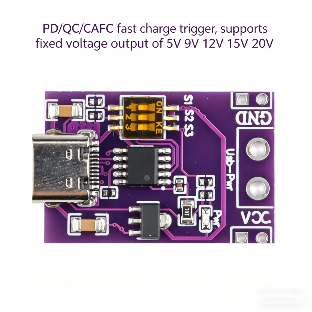 1Pcs PD/QC/AFC Fast Charge Decoy Trigger TYPE-C USB to 5V 9V 12V 15V 20V Support PD2.0/PD3.0 QC2.0/QC3.0 AFC