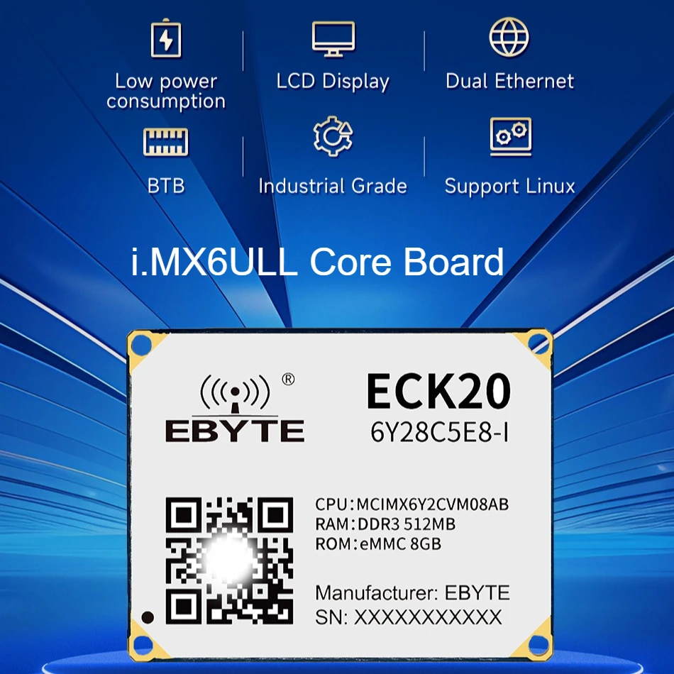 لوحة أساسية من الدرجة الصناعية i.MX6ULL لوحة أم مدمجة Linux BTB ثنائية النواة CDEBYTE ECK20-6Y28 GPIOCAN ARM طاقة منخفضة