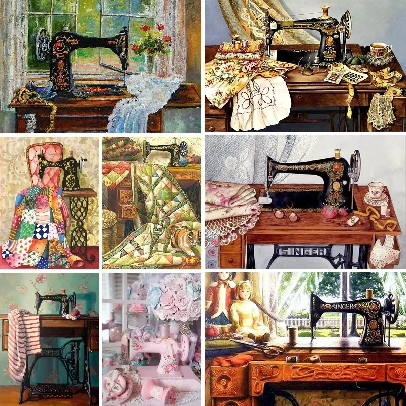 Sewing Machines Diy Diamond Painting Home Decor Full Square Rhinestones Embroidery Diamond Puzzle Art Handcraft Cross Stitch