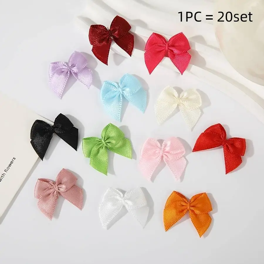 1/5/10/20/50/100pcs 100-Pack Mini Ribbon Christmas Bows, Christmas Holiday Gift Packaging Bows, Craft Decoration Multi-Color Bow