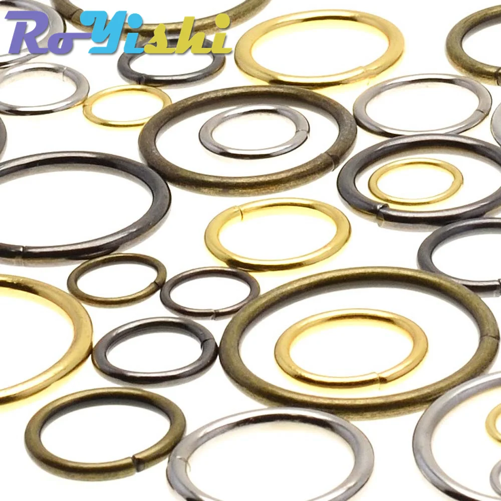 5 Pcs/Pack O rings Metal Non Welded Nickel Plated Collars Round Loops Belt Buckle Package Accessorie 12mm-38mm