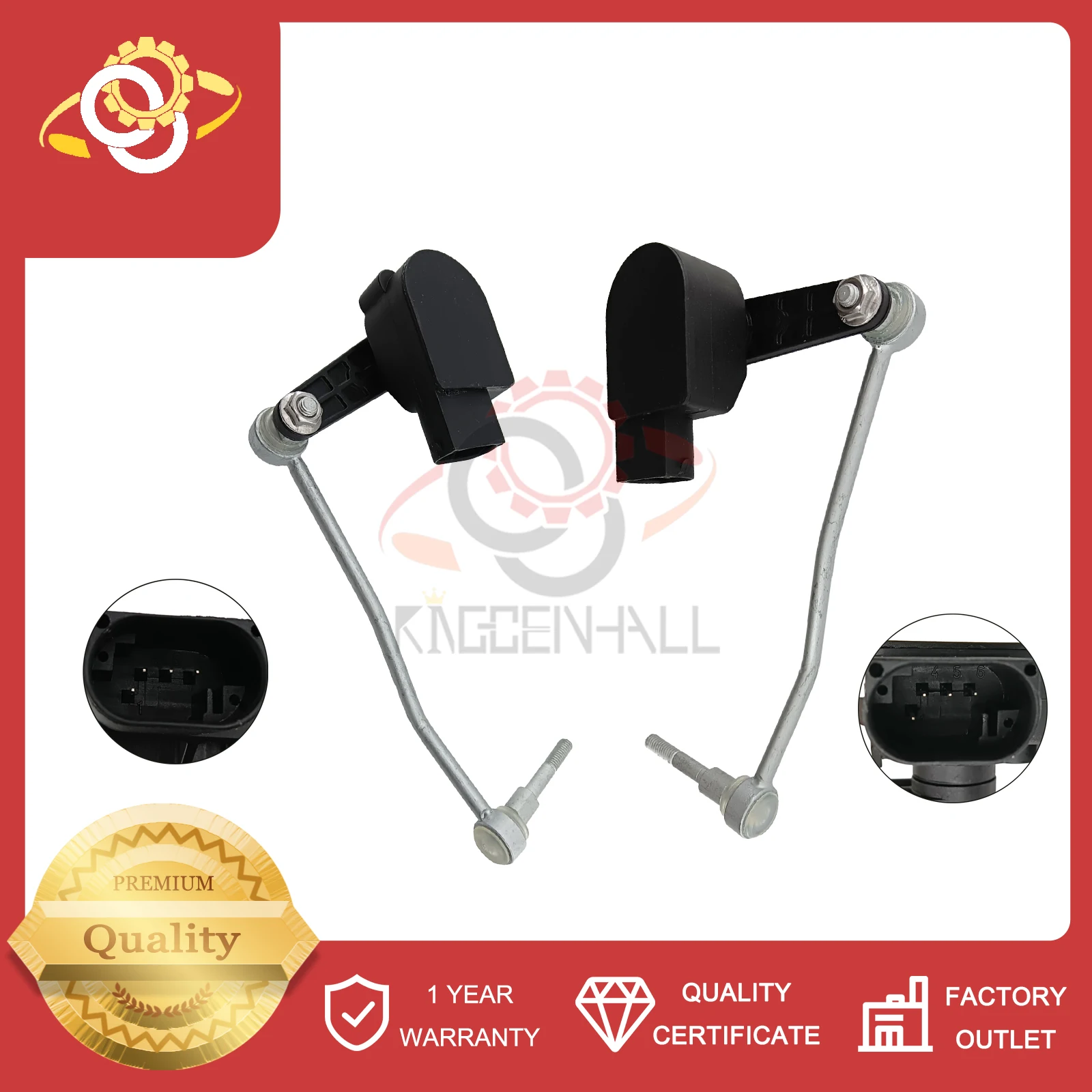 

Height Level Sensor 4E0941285G 4E0941286G 4E0941285C Compatible With Audi A6 C6 A8 D3 Q7 4L VW Touareg 2.8L 3.0L 4.2L 2003-2010