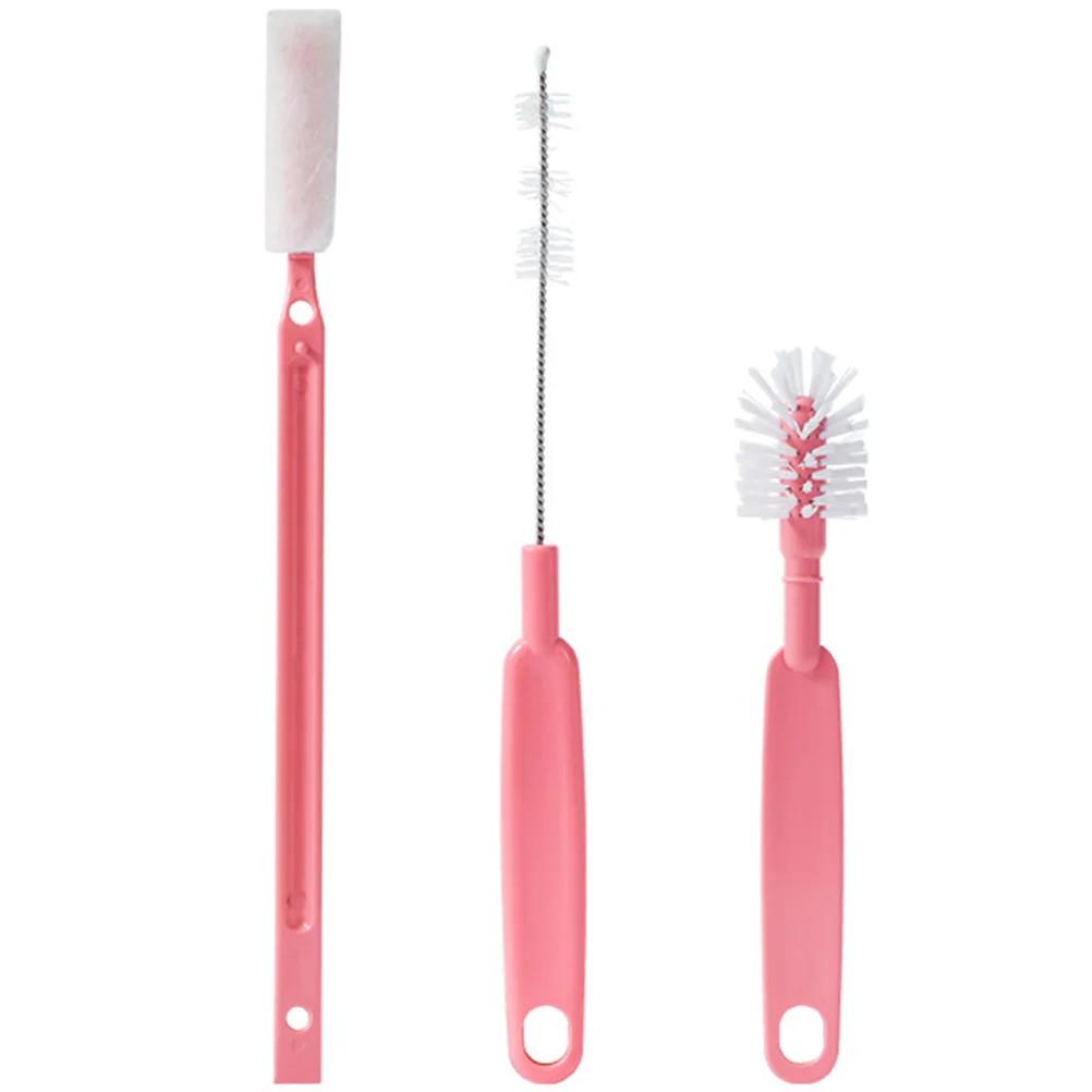 

Cup Brush Set 3 Pieces Bottle Cleaning Tools Straw Cleaner Brush Household Sponge Tail Hook Storage ABS Nylon