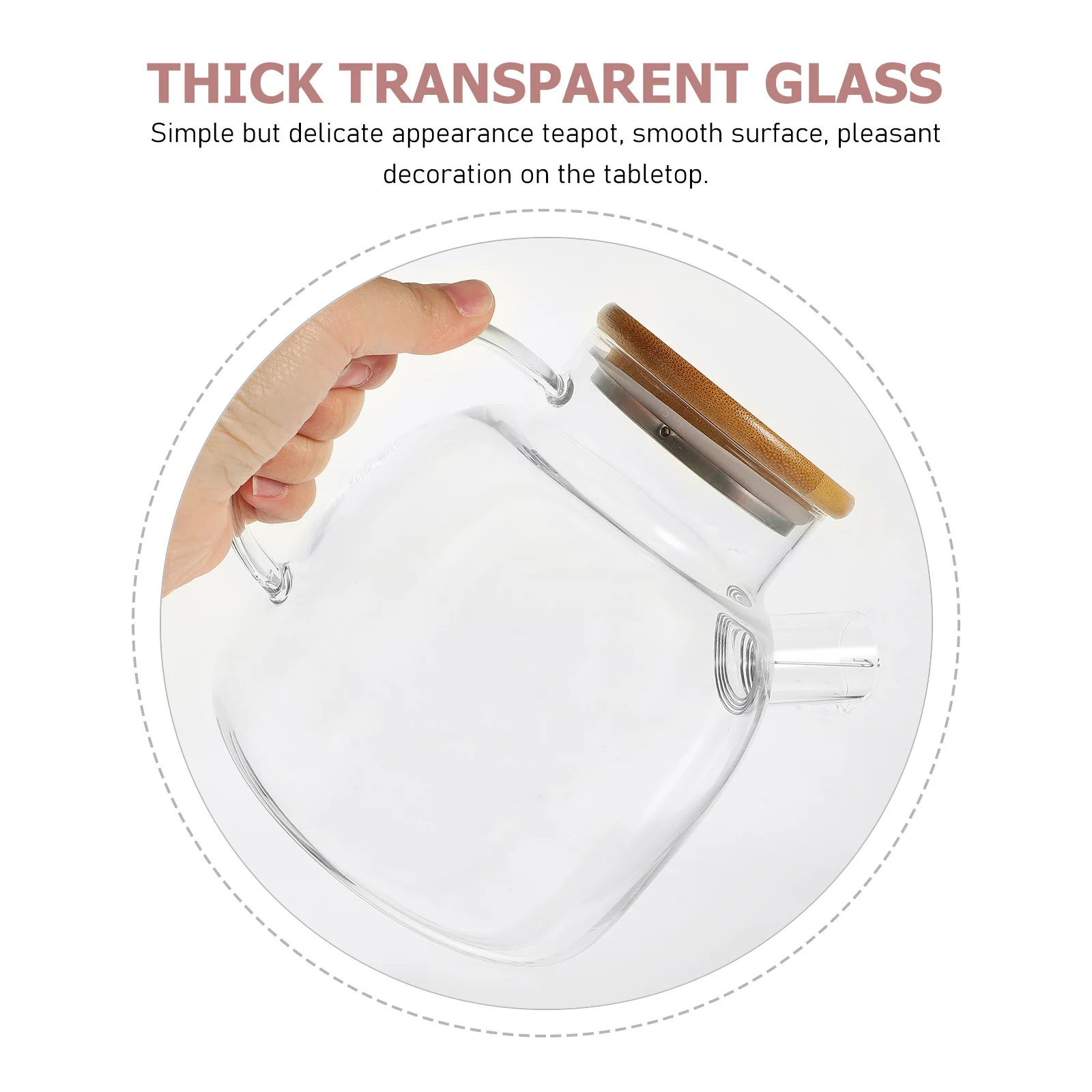 

Clear Glass Teapot Tearoom Supply Household Portable Tea Pot Miniature Tea Pot Sturdy Safe Practical Long Lasting Use Classic