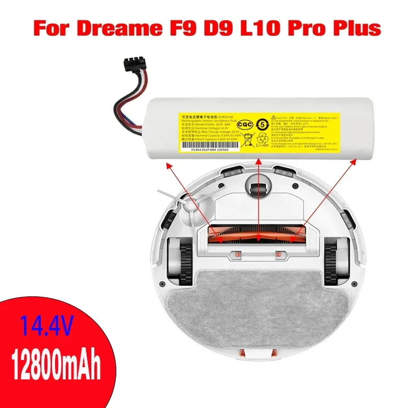 For Dreame  Battery 14.4V F9 D9 L10 Pro Plus RLS3 RLS5 RLS5L RLS5D Accessories Parts  Robotic Vacuum Cleaner Replacement Battery