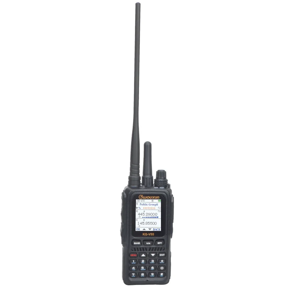 Public Network 4G/3G/2G WCDMA walkie talkie integrated with Dual band VHF UHF Analogue FM scrambler Two way radio Wouxun KG-V55