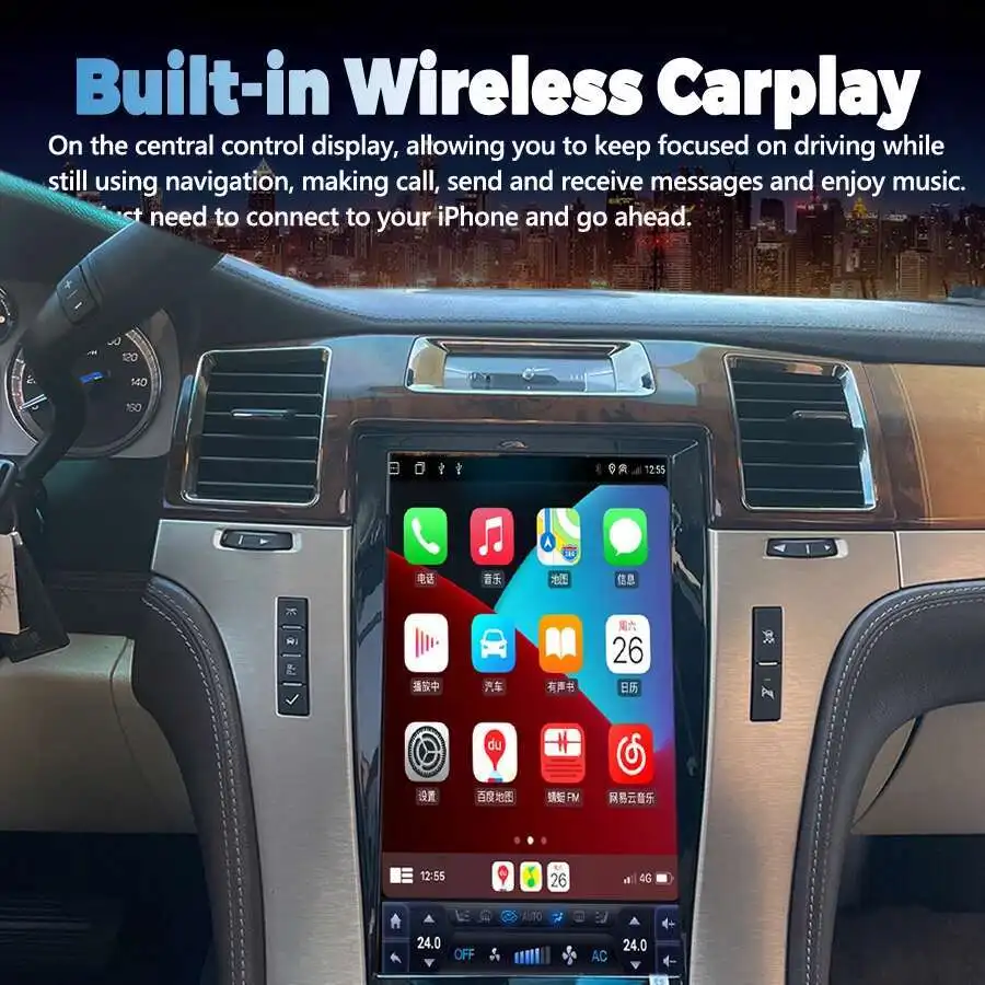 أندرويد 14 Carplay لكاديلاك إسكاليد 2007-2014 راديو السيارة 13.6 بوصة الوسائط المتعددة Autoradio الملاحة GPS WIFI IPS شاشة تعمل باللمس