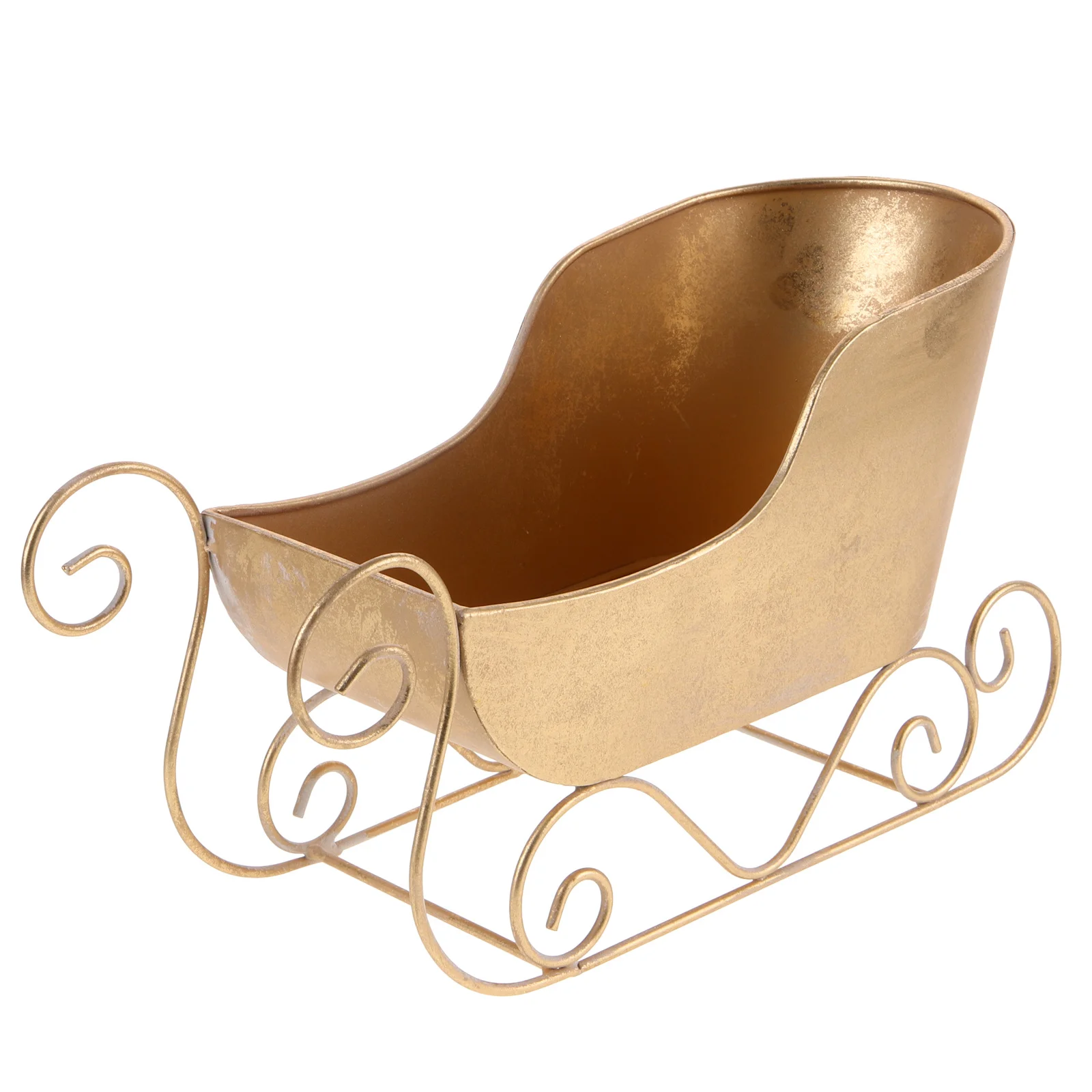 

Miniature Iron Sleigh Christmas Ornament Festive Desktop Decoration for Office Home Holiday Party Xmas Sleigh Decor Accessory