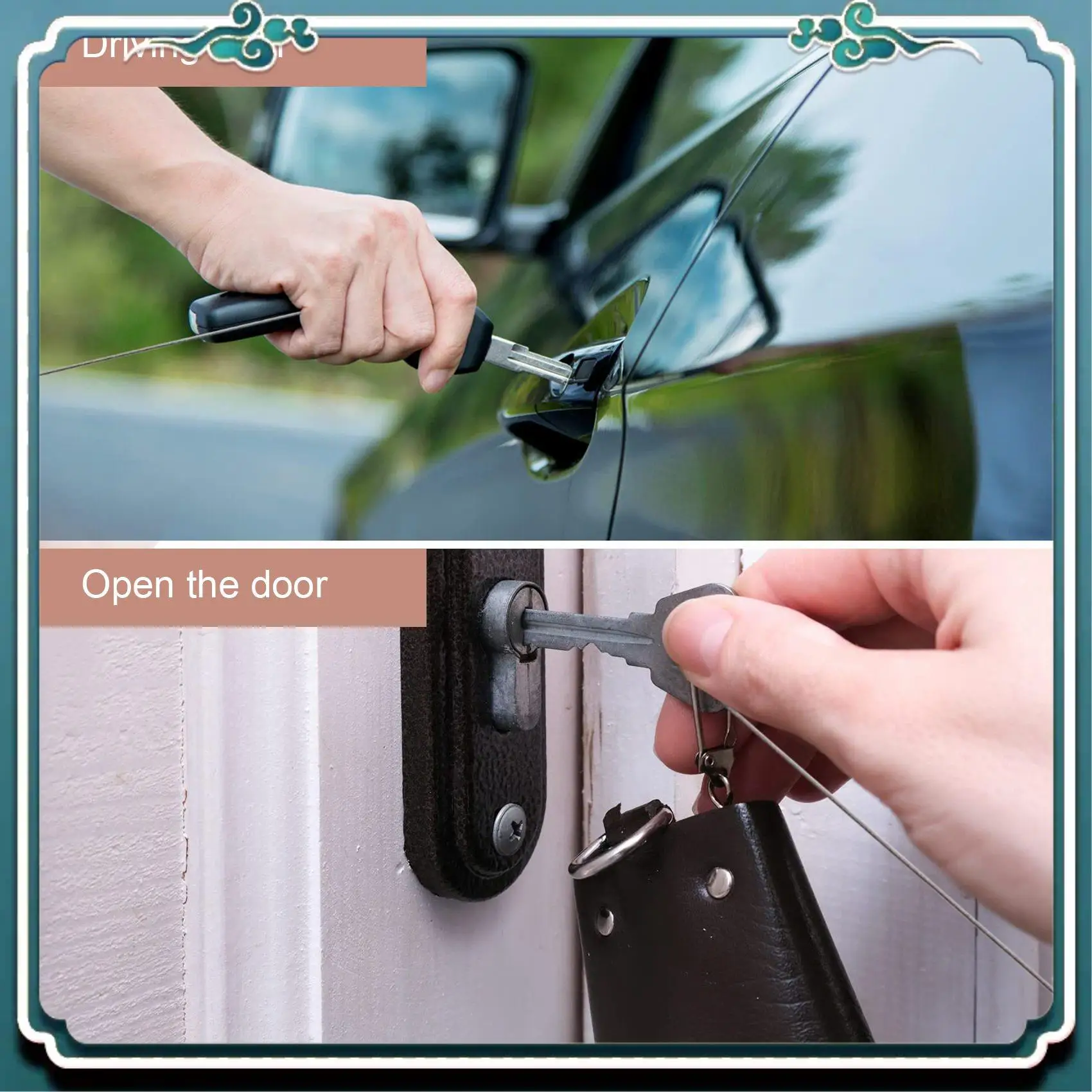 سهلة الاستخدام 4 قطع سلسلة مفاتيح قابلة للسحب شديدة التحمل حامل شارة قابل للسحب مشبك بكرة مع حبل سلك فولاذي 64 سم #5