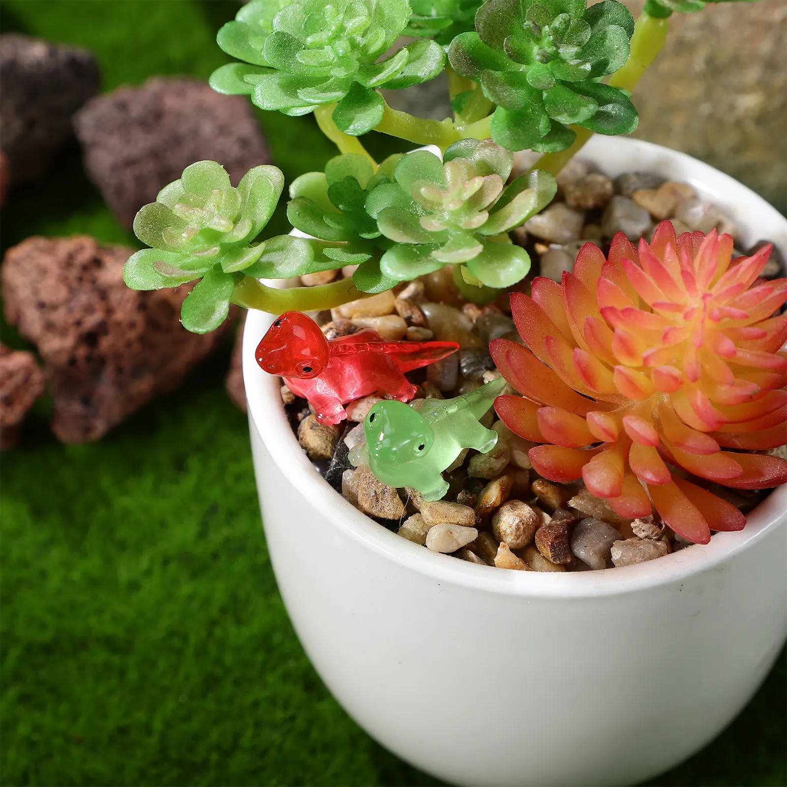

60 Pcs Resin Geckos Mini Lizard Figurines Colorful Tiny Animals Glow Dark Reptile Bonsai Garden Decor Accessories Landscape