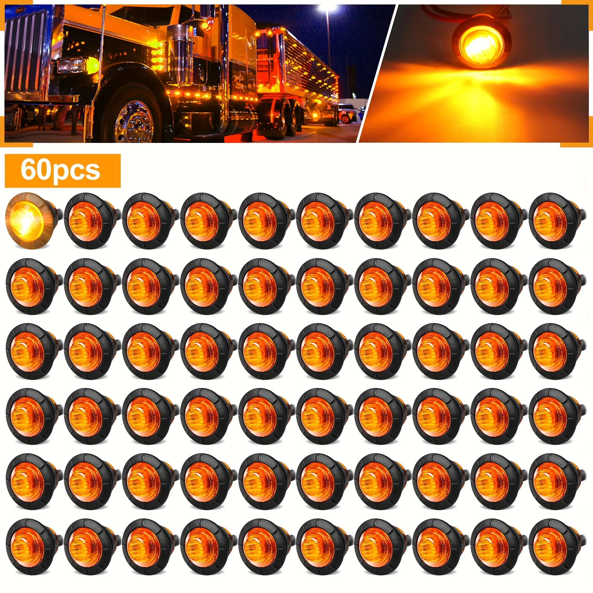 

60-Pack Multi-Color LED Side Marker Bulb Lights for Vehicles 12V | Enhanced Safety and Visibility, Weatherproof, Easy Installati