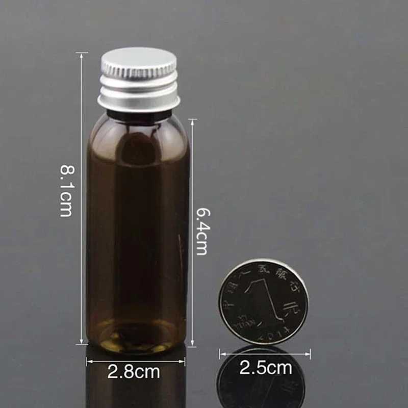 30-ミリリットル-30-グラム空のプラスチック水滴ボトル化粧品エッセンシャルオイルクリームローションサンプル詰め替え容器ブルーブラウン