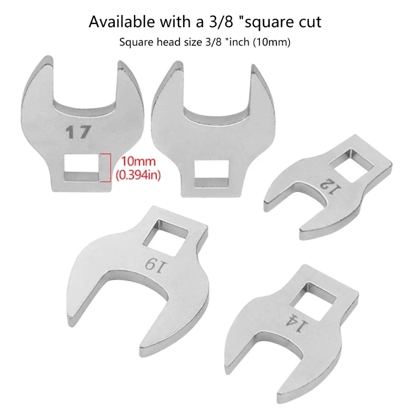 Ipiip conjunto chave pé 3/8 polegadas, 8 peças, 10-19mm, chave torque extremidade aberta, chave,