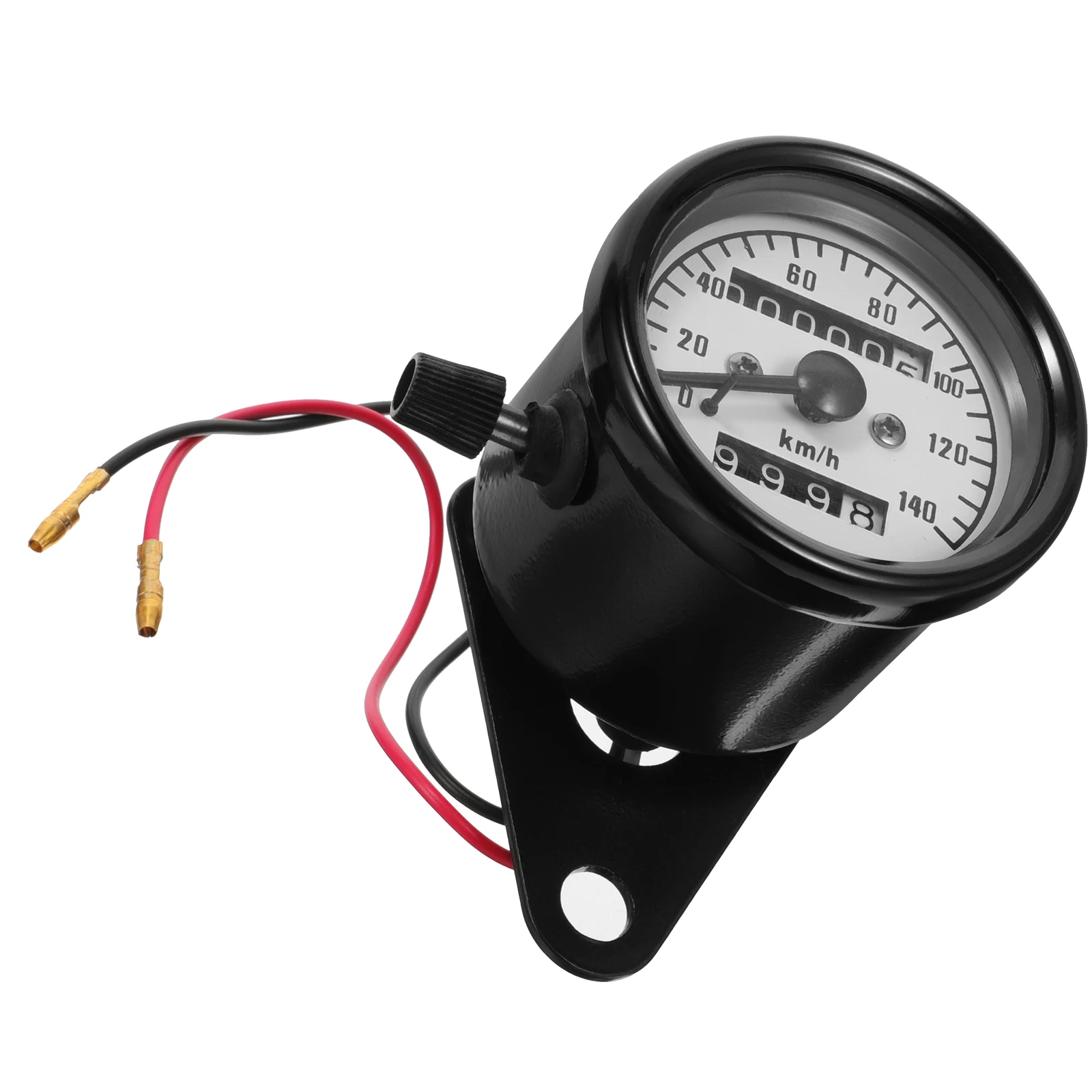 

Retro Dual Mileage Gauge Electroplated Shell White Dial Motorcycle Speedometer Km Meter Motorbike Instrument Gauge Modified