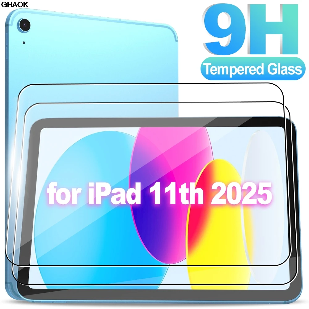 1/2Packs 9H Tempered Glass Screen Protectors for IPad (A16) 11th/Air11/Air13 HD Clear Scratch-proof Tablet Films for IPad11 2025