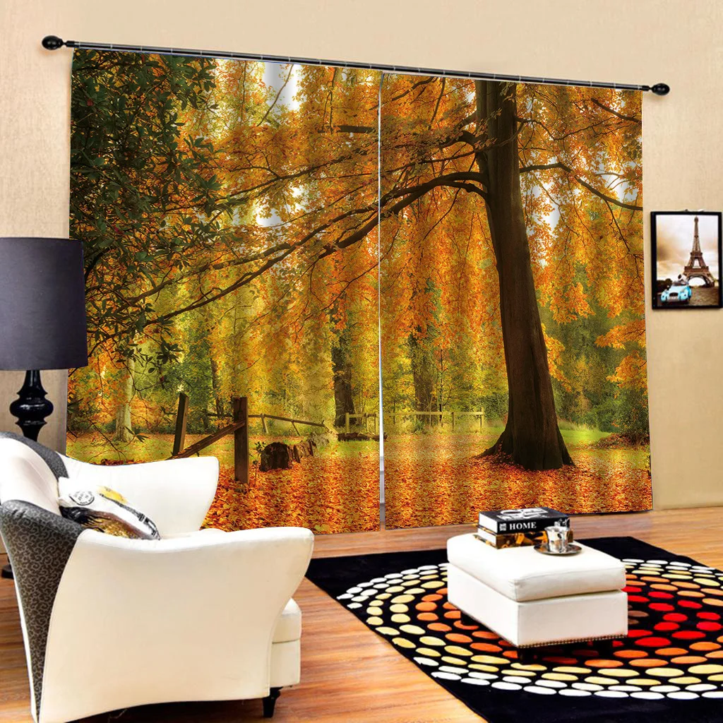 Photo Thickened blackout bedroom curtains 3D Printing Shower Curtain Polyester Waterproof