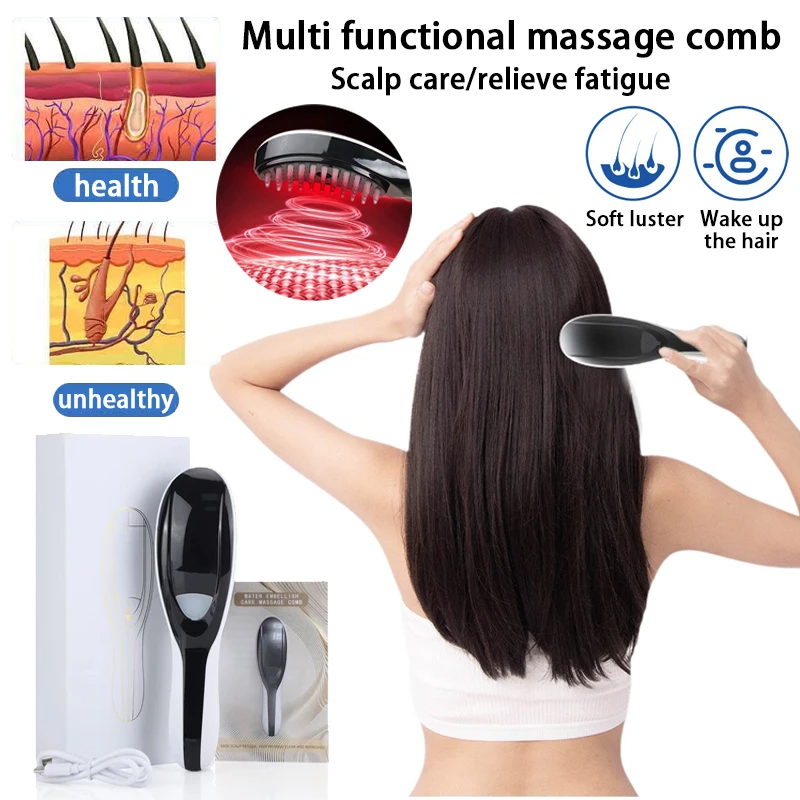 

Multi functional electric massage comb for hair loss prevention meridian head massage phototherapy hair care and massage comb