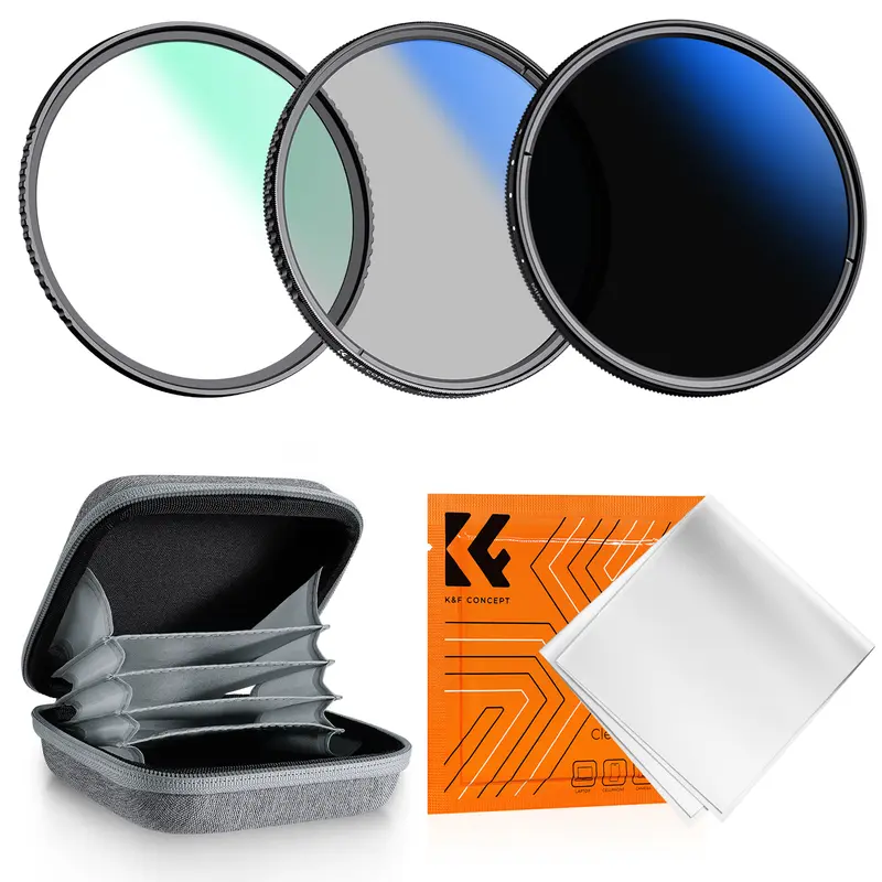 K&F CONCEPT K Series 49-82mm Filters UV/CPL/ND2-400/Black-Mist 1/4 Cap Clean Cloths Camera Lens Filter Set for Nikon Canon Leica - Image 11